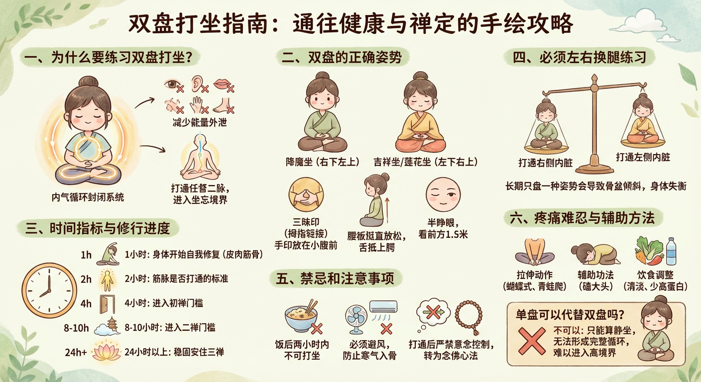 雙盤(一) - 禪修方法圖解