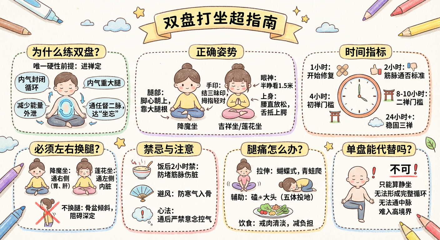 雙盤(二) - 禪修方法圖解